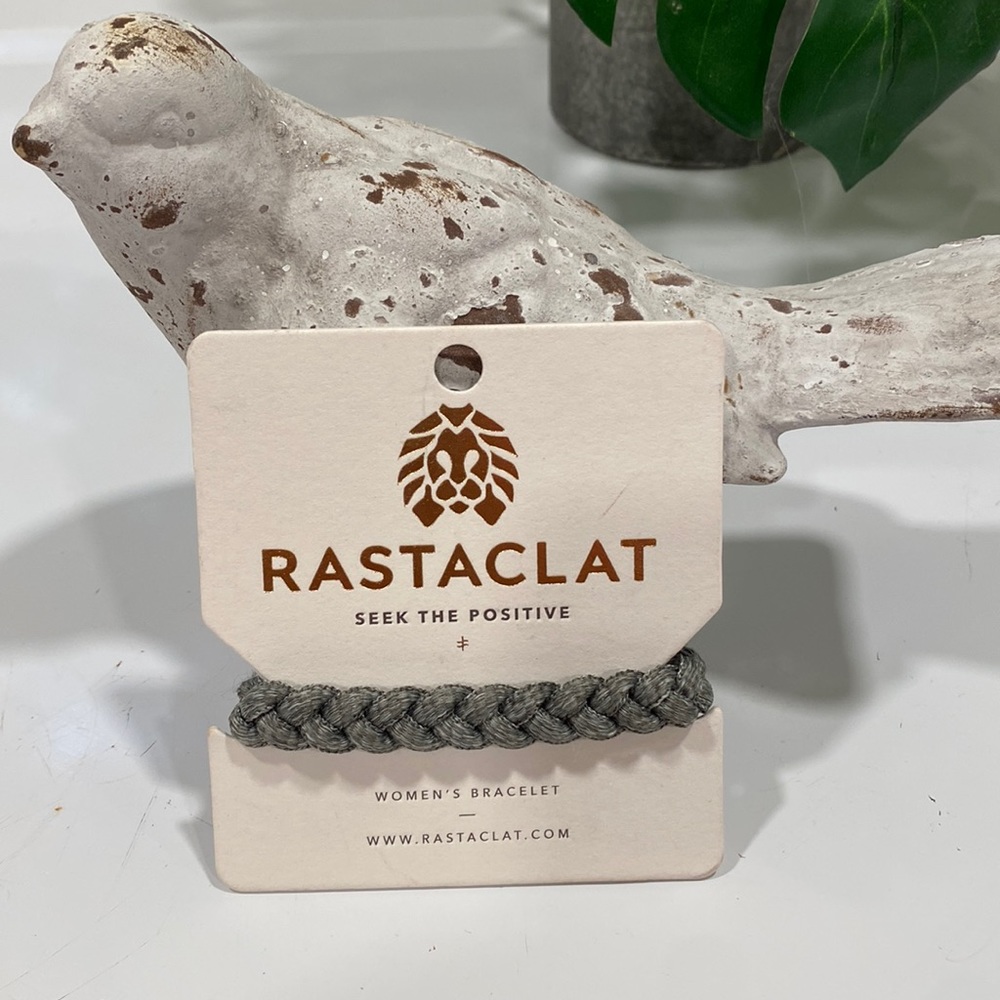 Rastaclat Gray Braided Bracelet with Gunmetal  NWT